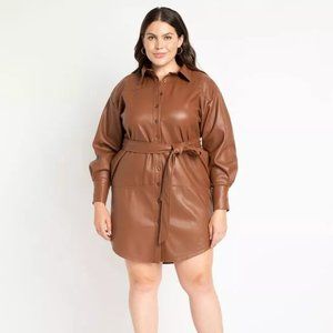Eloquii Brown Long Sleeve Dress